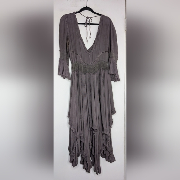 Free People Roomy Ruffle Dress RARE - Picture 7 of 8